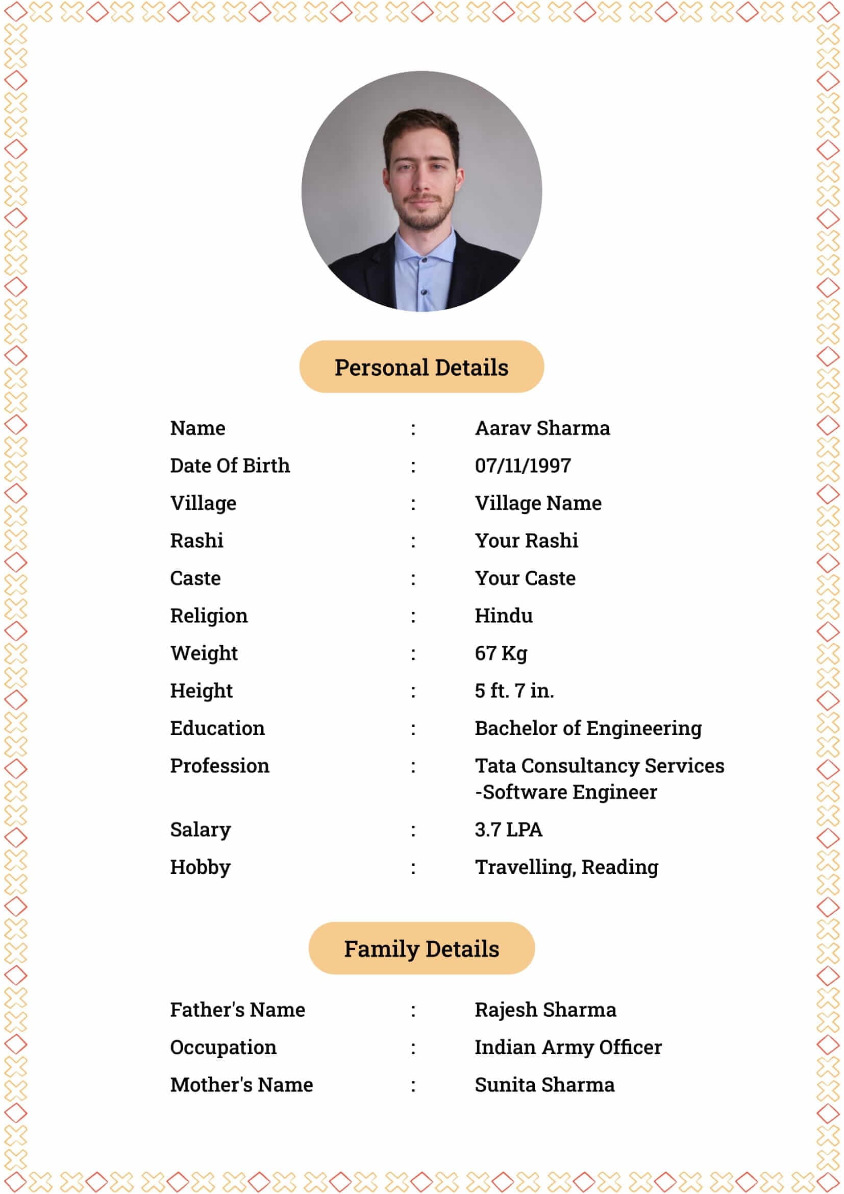 Biodata template 10