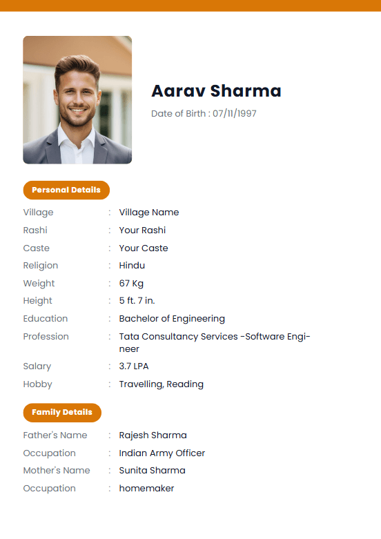 Biodata template 13