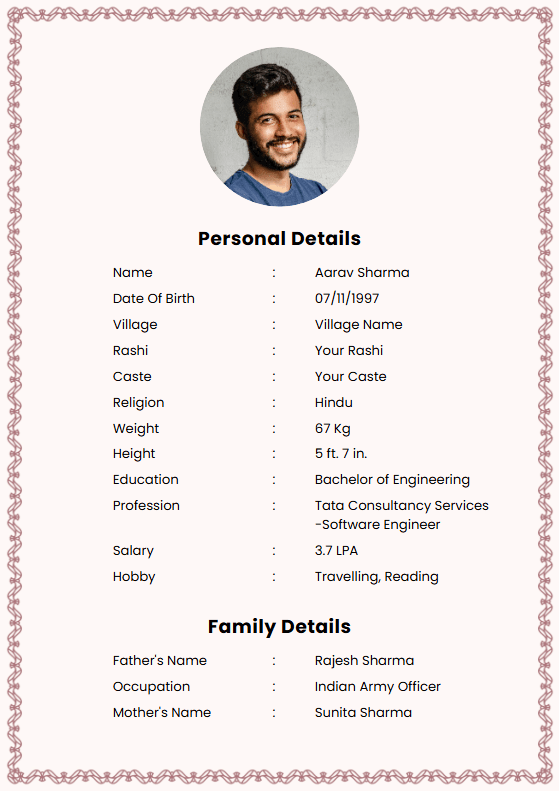 Biodata template 7